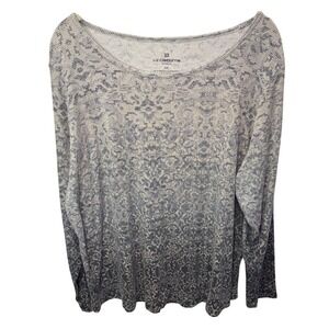 Liz Claiborne Woman 2X Long Sleeve Ombre Abstract Print Knit Top